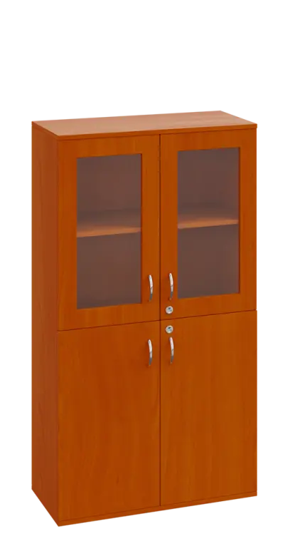 SPO 22 skříň 4-dveřová/ 2x sklo lamino - třešeň šumavská